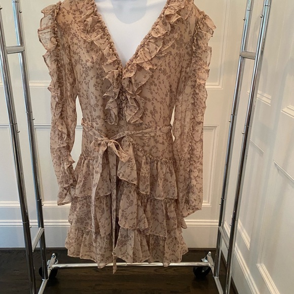 Bardot Cream and Brown Floral Dress - Picture 2 of 5